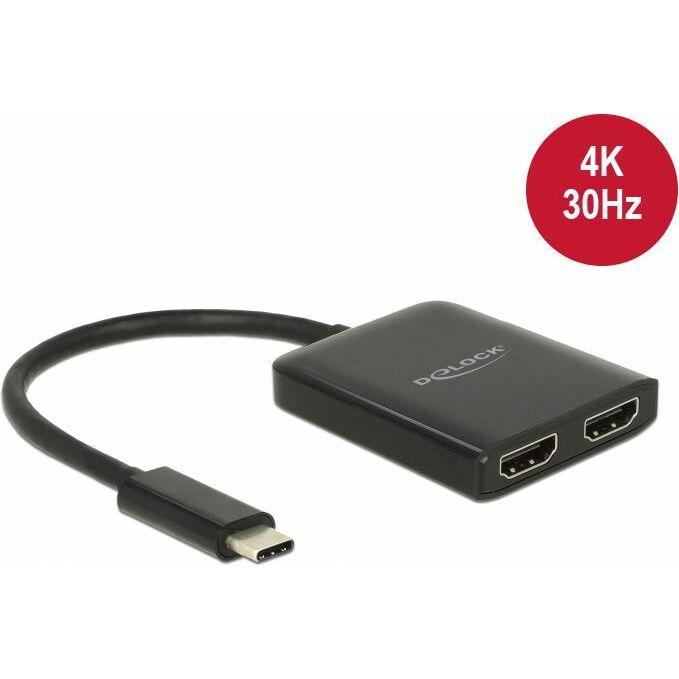 Delock Video sadalītājs USB-C -> 2x