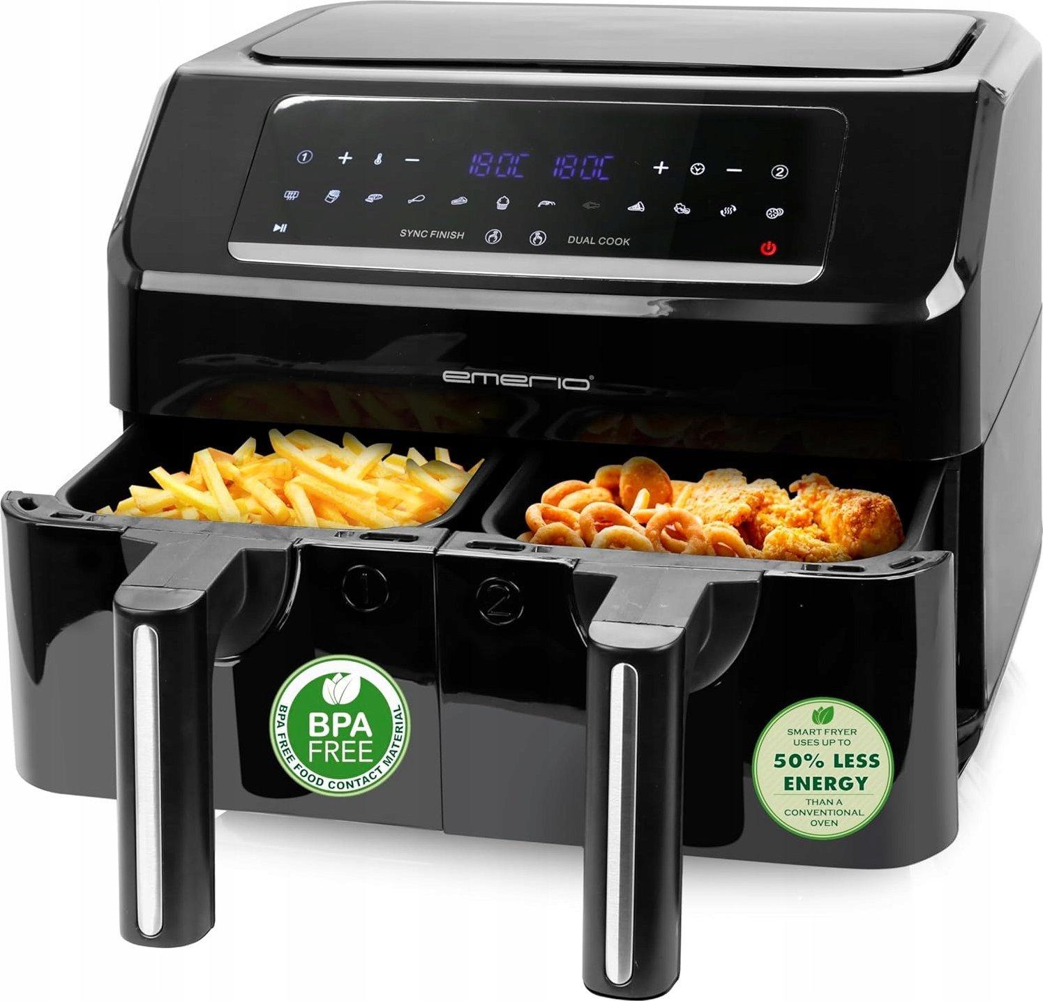 Emerio Heißluftfritteuse, Smart Fryer, 3,6+3