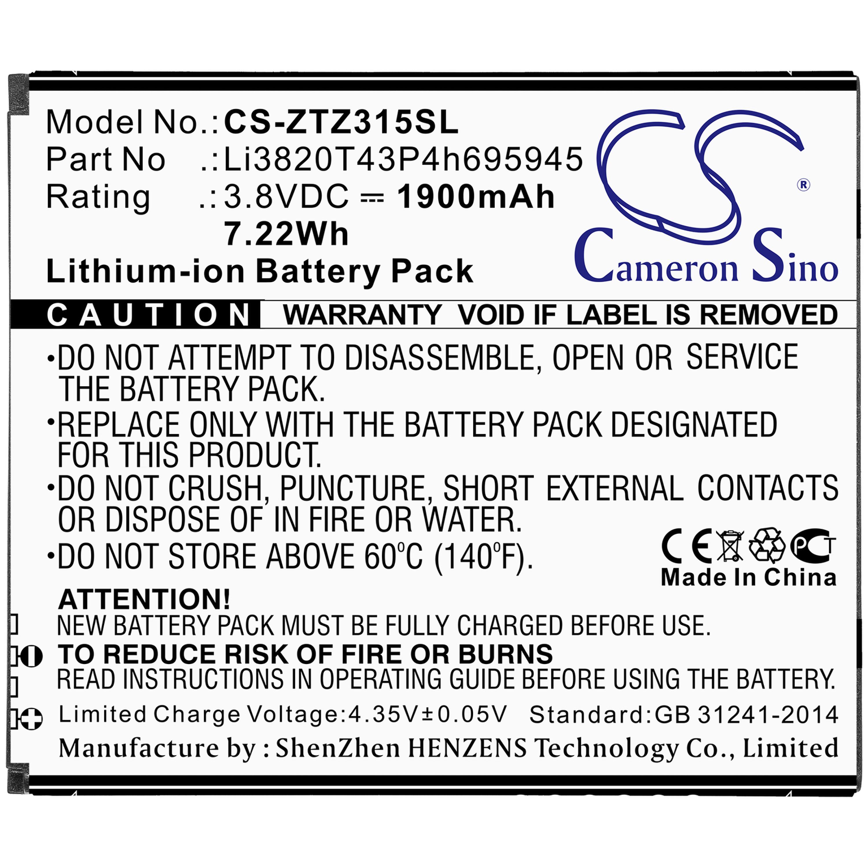 Cameron Sino 1900 mAh for ZTE