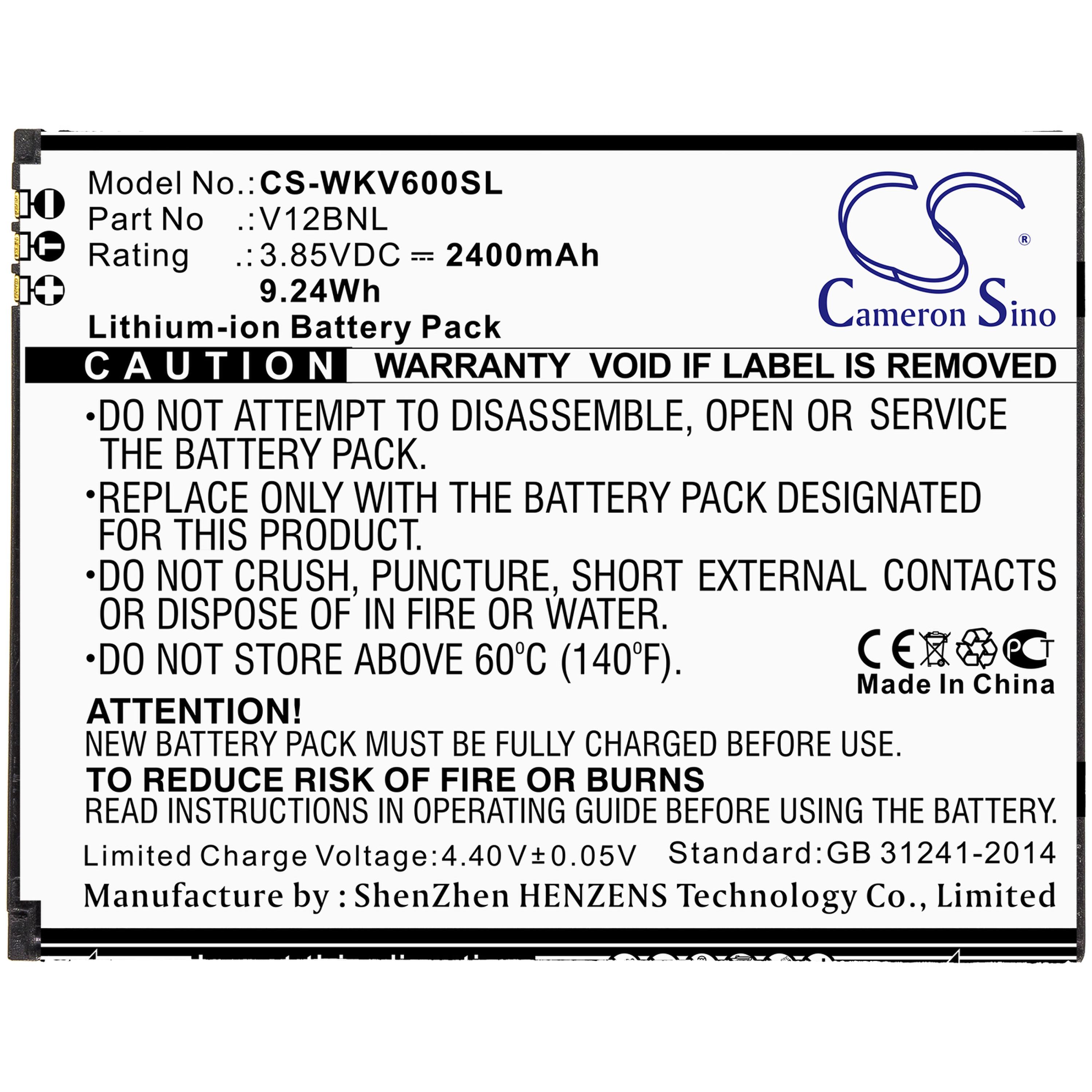 Cameron Sino 2400 mAh for Wiko