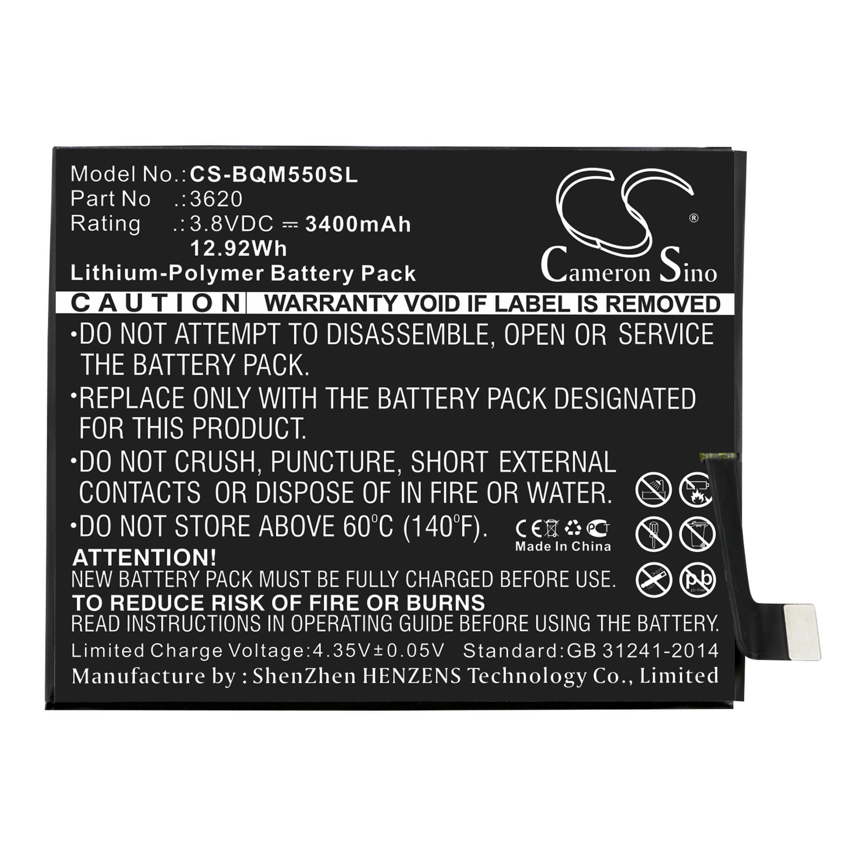 Cameron Sino 3400 mAh for BQ