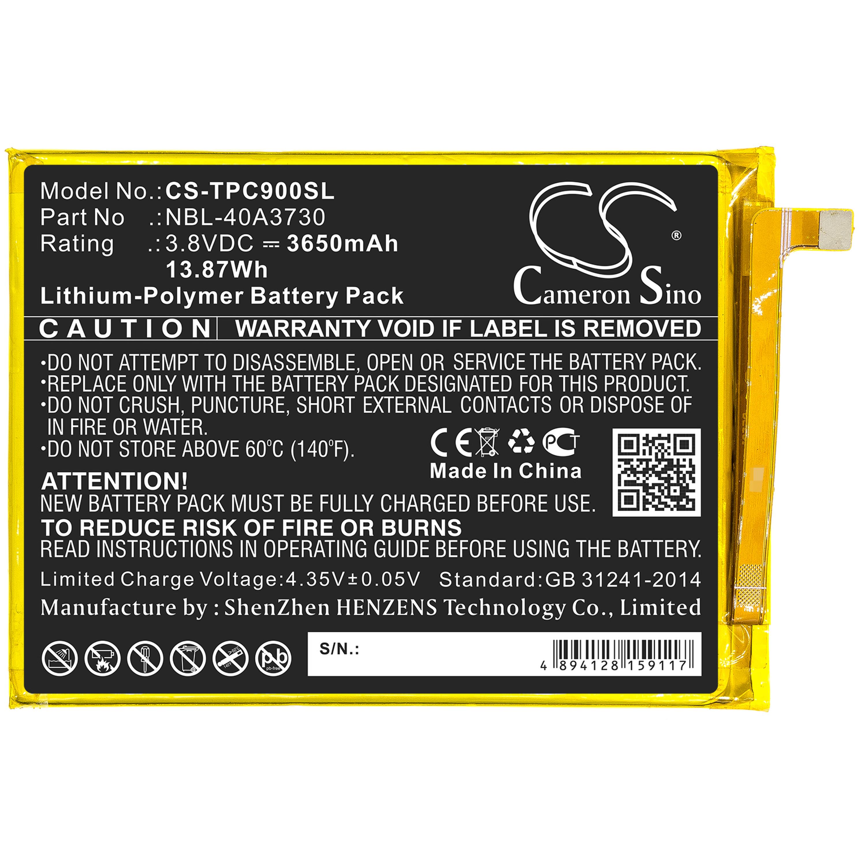 Cameron Sino 3650 mAh for Neffos