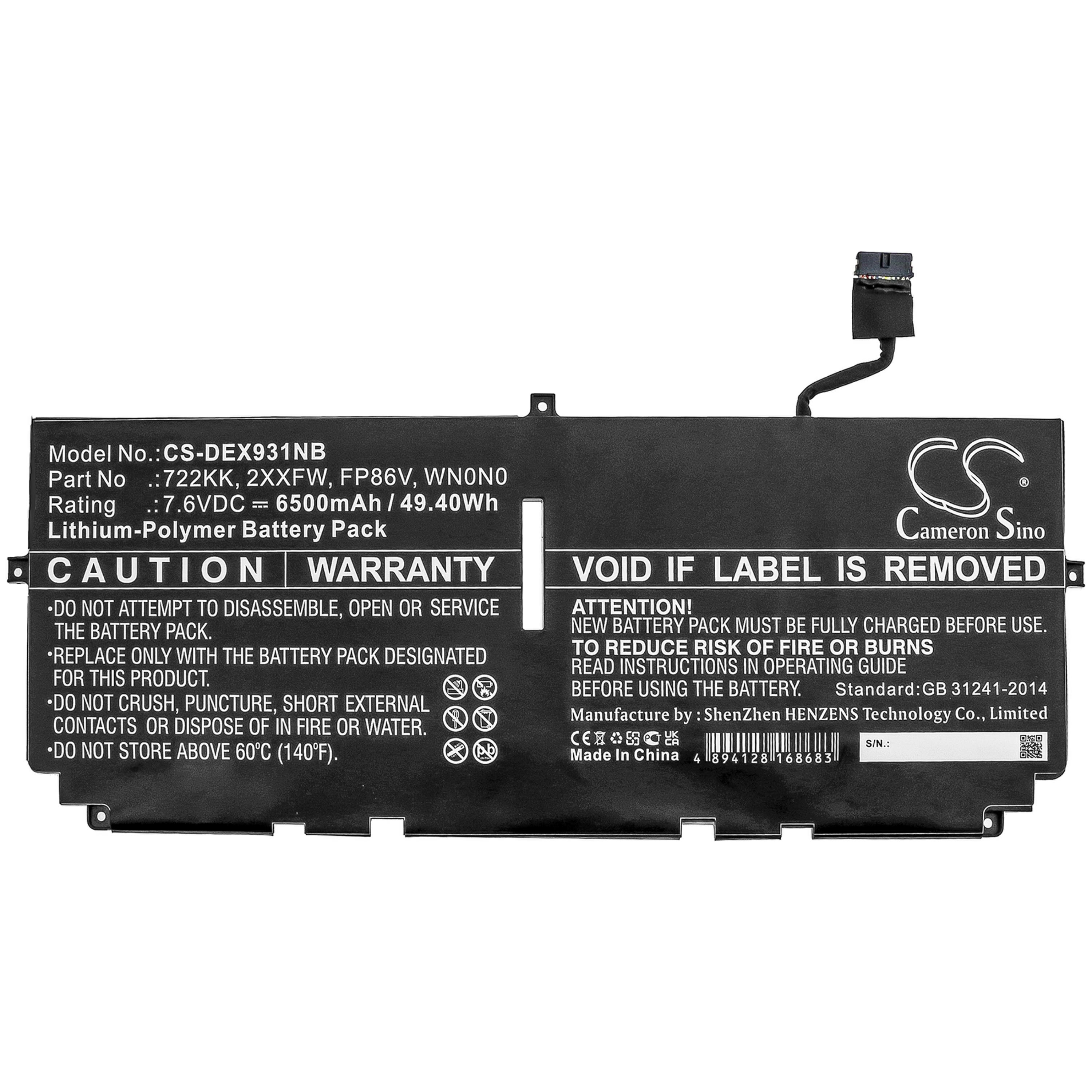 Cameron Sino Replacement Battery for DELL