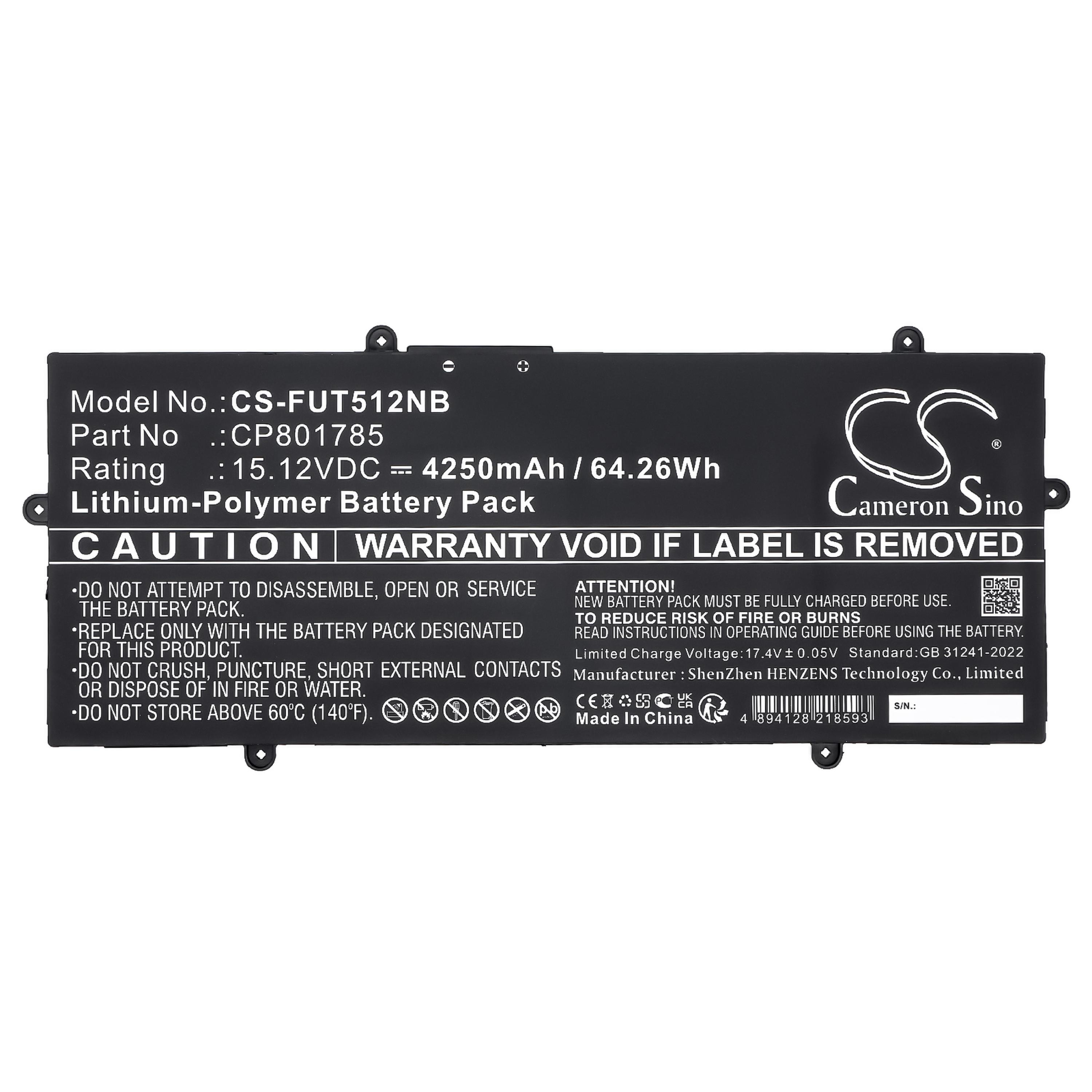 Cameron Sino Replacement Battery for Fujitsu