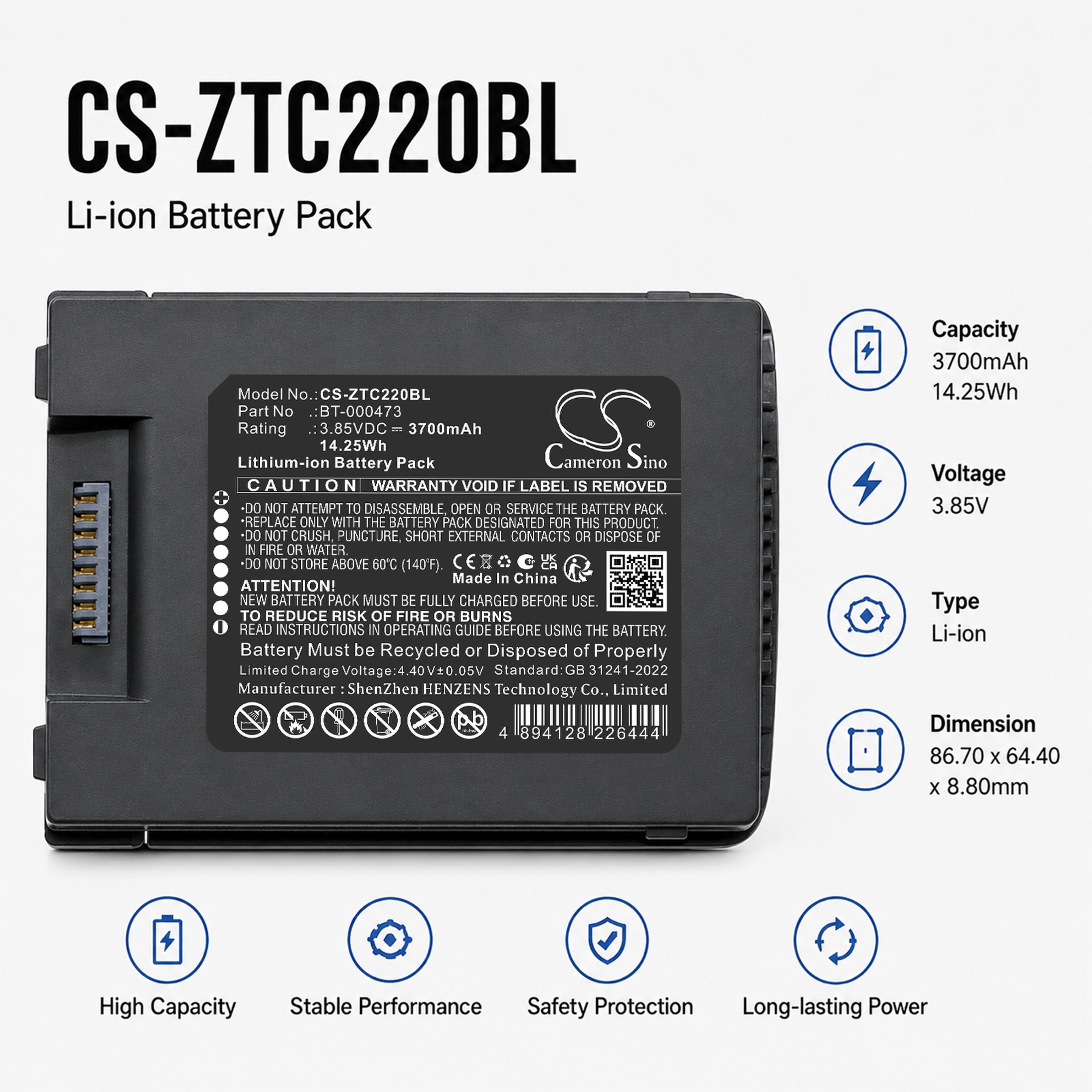 Cameron Sino 3700 mAh for Zebra