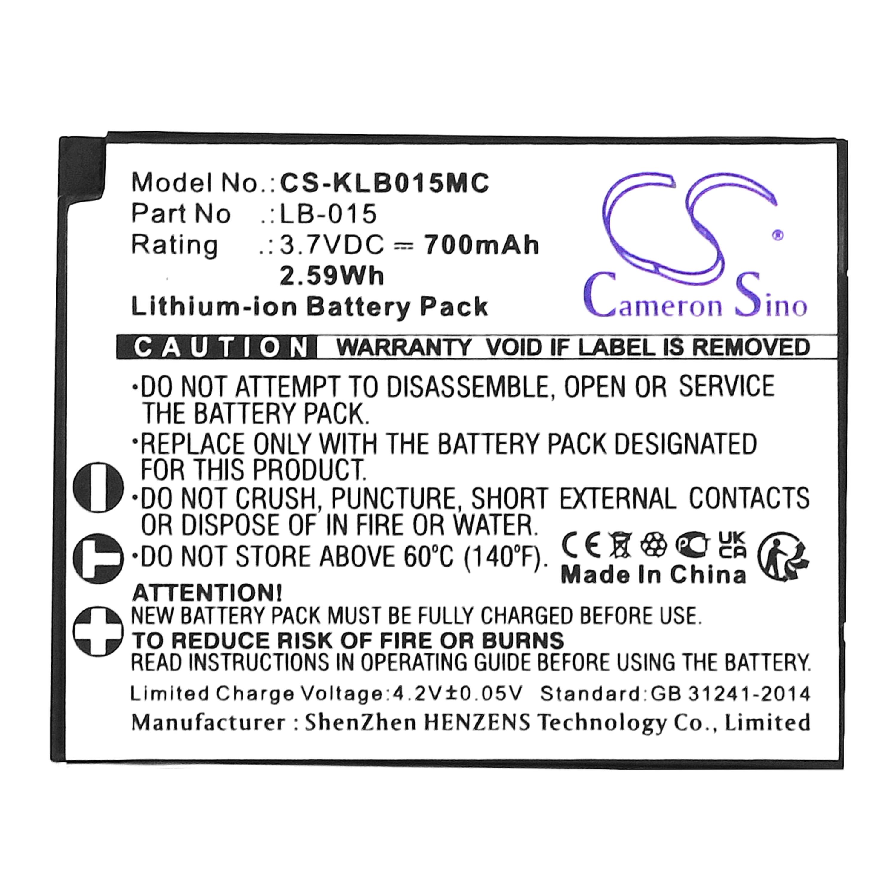 Cameron Sino 700 mAh for Kodak