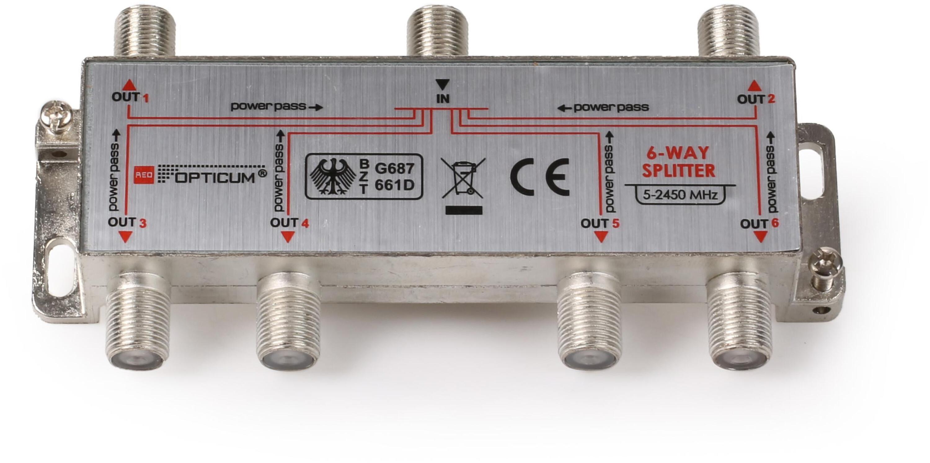 OPTICUM Rozgałęźnik 1-6 DVB-T SAT 6x1