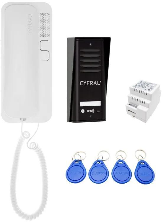 DOMOFON CYFRAL COSMO 1-LOKATORSKI CZARNY/UNIFON BIAŁY