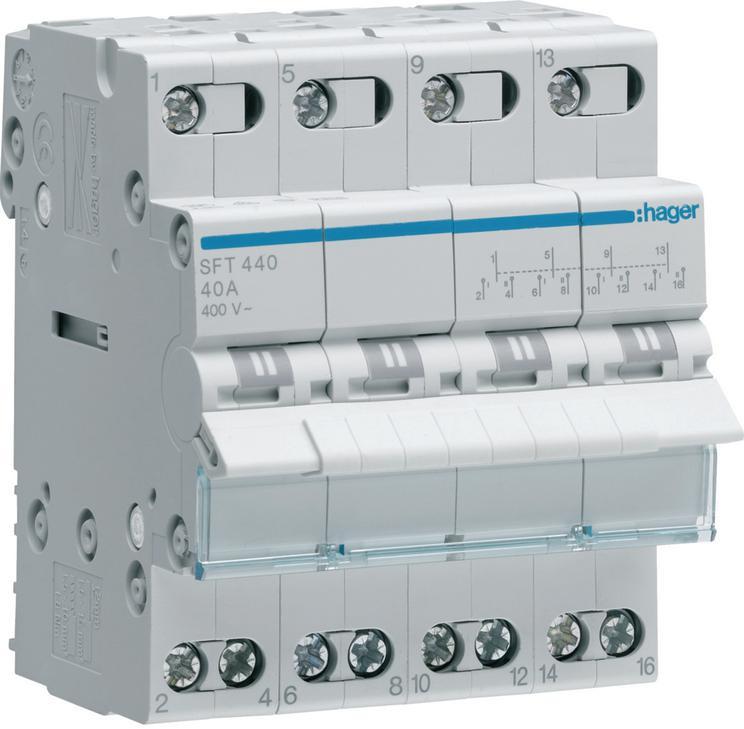 Modułowy przełącznik instalacyjny I-0-I 4P 40A