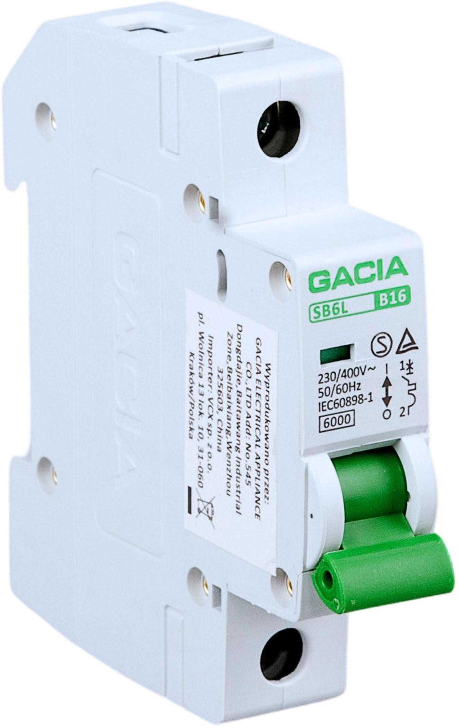 Wyłącznik nadmiarowoprądowy,6kA,B,1-pole,20A