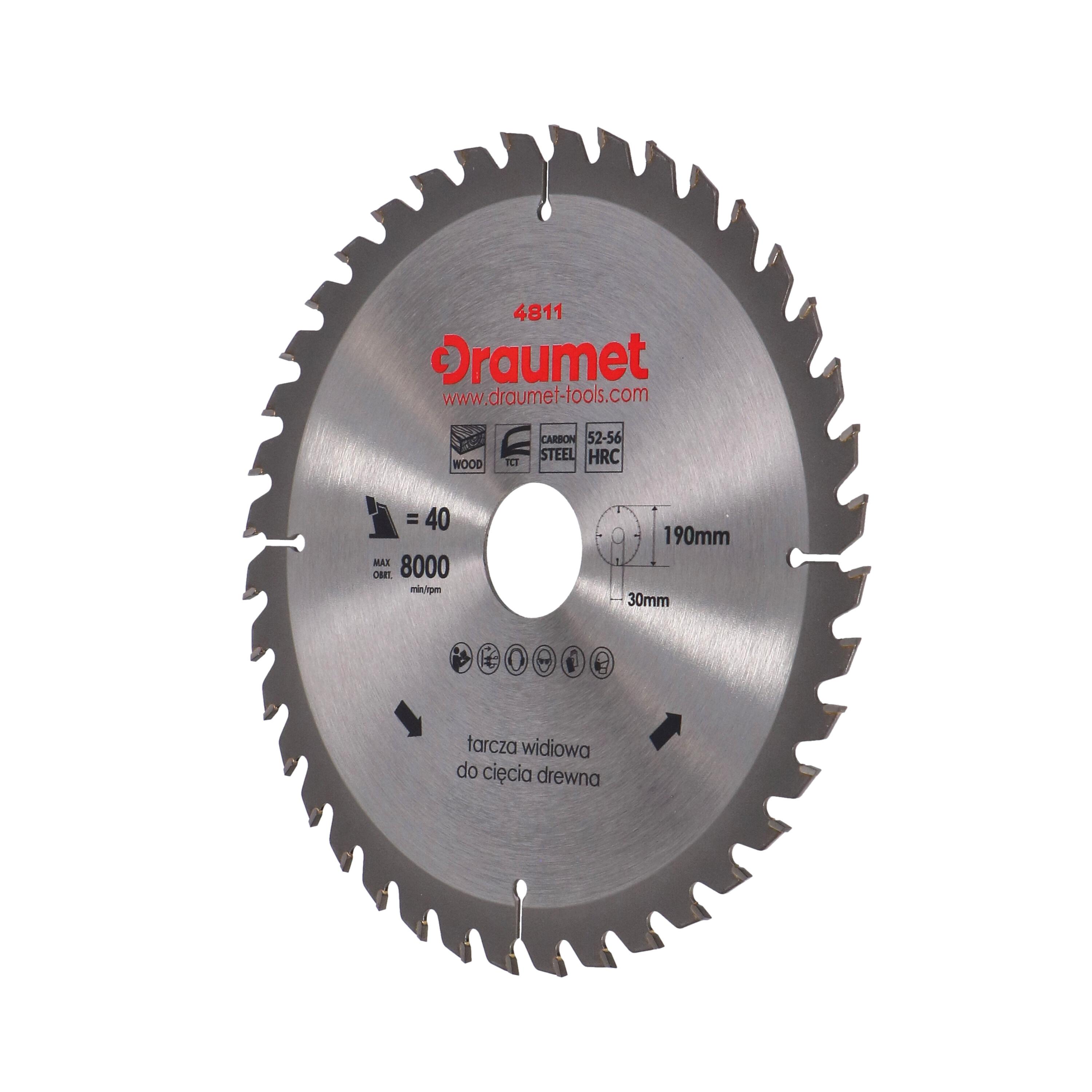 Cirkulārā zāģripa kokam D190x30mm,40z