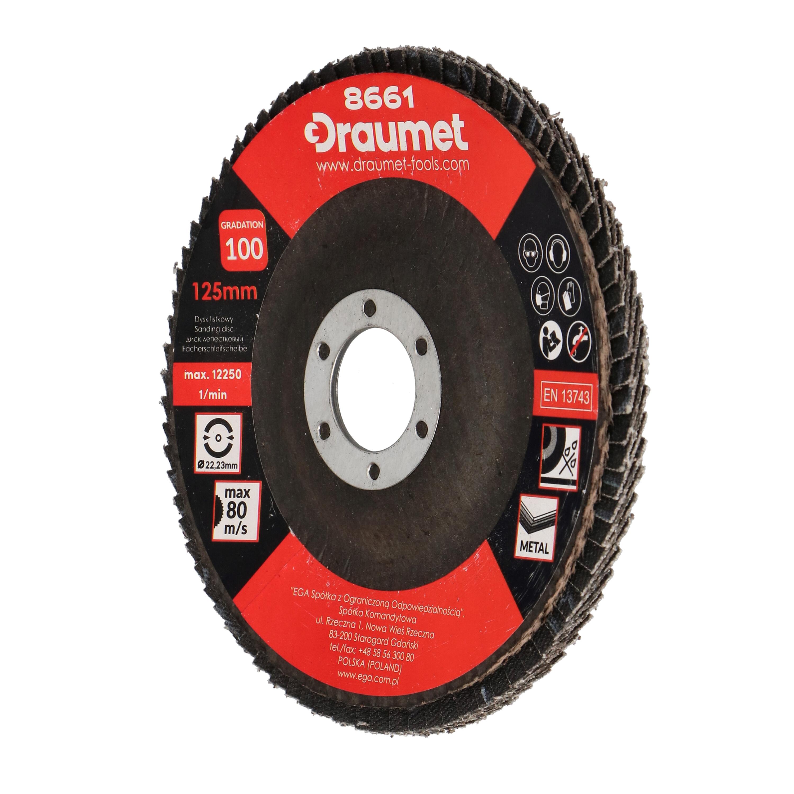 Vēdekļveida slīp.disks D125x22 mm, P80