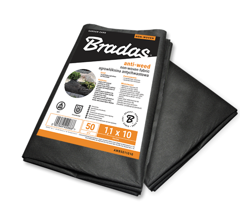 BRADAS Pretnezāļu agrotekstils 50g melns, 2