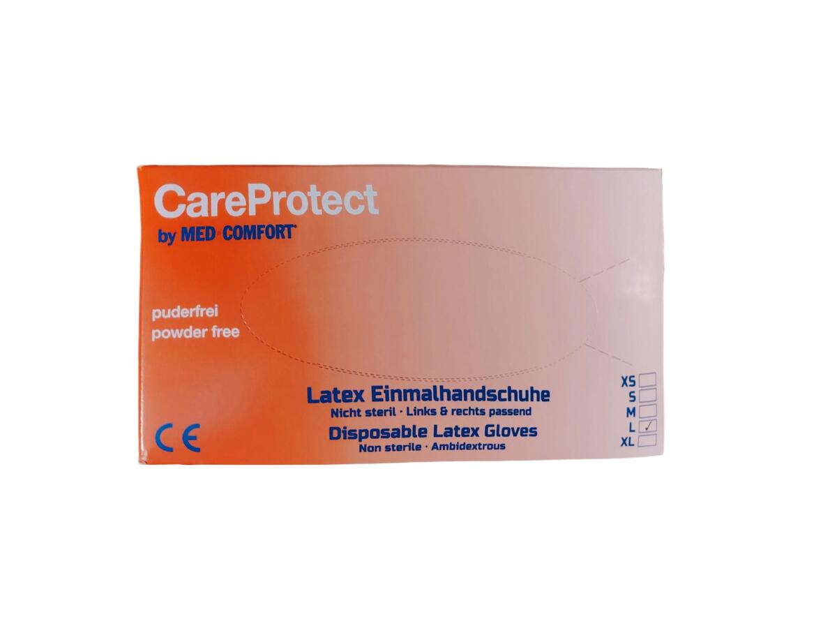 MED Comfort Lateksa cimdi CareProtect, L