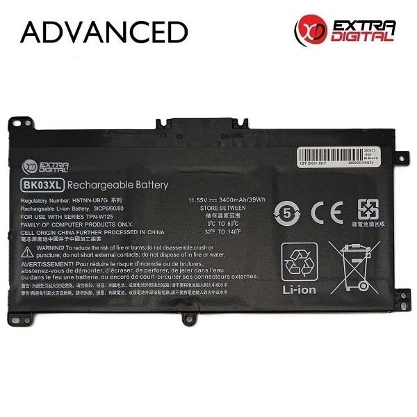 Notebook Battery HP BK03XL, 3400mAh, Extra