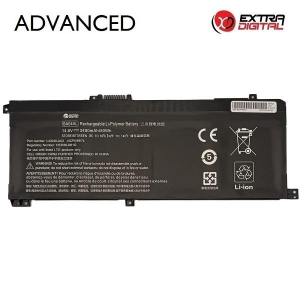 Notebook battery, HP SA04XL, 3400mAh, Extra