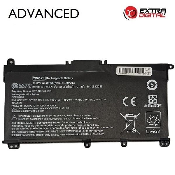 Notebook battery HP TF03XL, 3400mAh, Extra