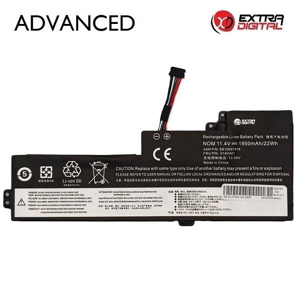 Notebook Battery LENOVO 01AV421, 1950mAh, Extra