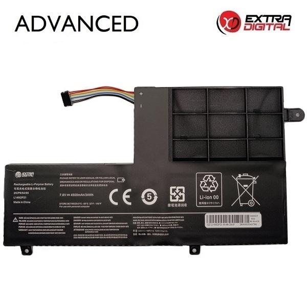 Notebook battery LENOVO L14M2P21, 4500mAh, Extra