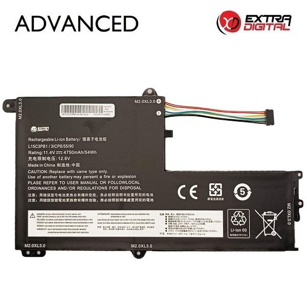 Notebook battery LENOVO L15C3PB1, 4750mAh, Extra