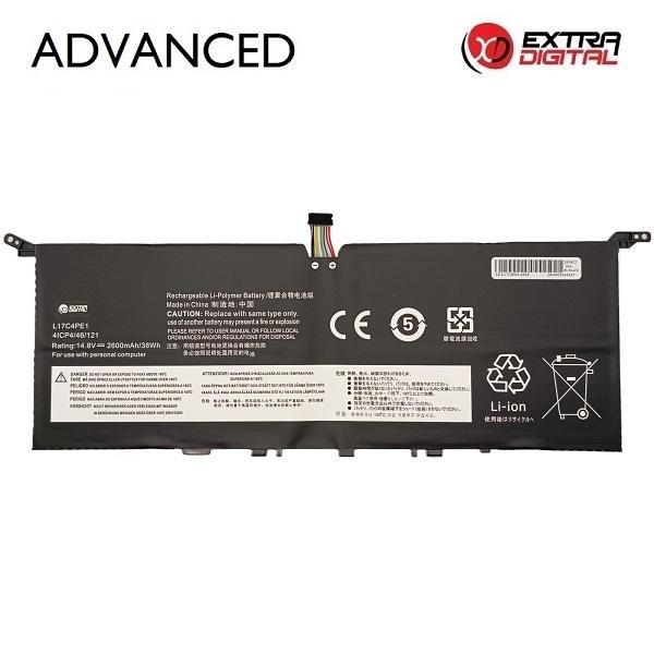 Notebook battery LENOVO L17C4PE1, 2600mAh, Extra
