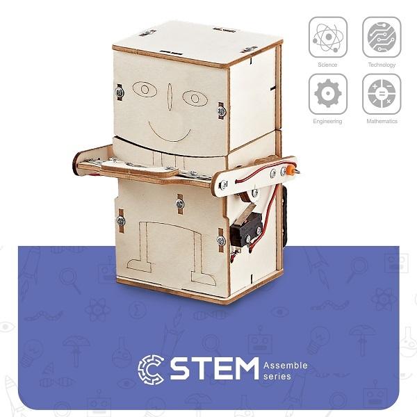 Wooden Assembly Kit Coin Swallowing Robot