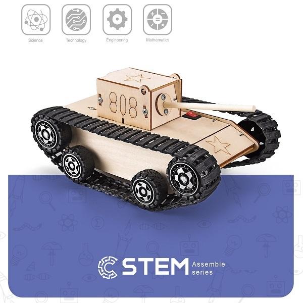 Wooden Assembly Kit Electric Army Tank