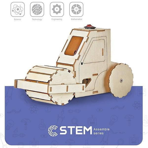 Wooden Assembly Kit Electric Road Roller