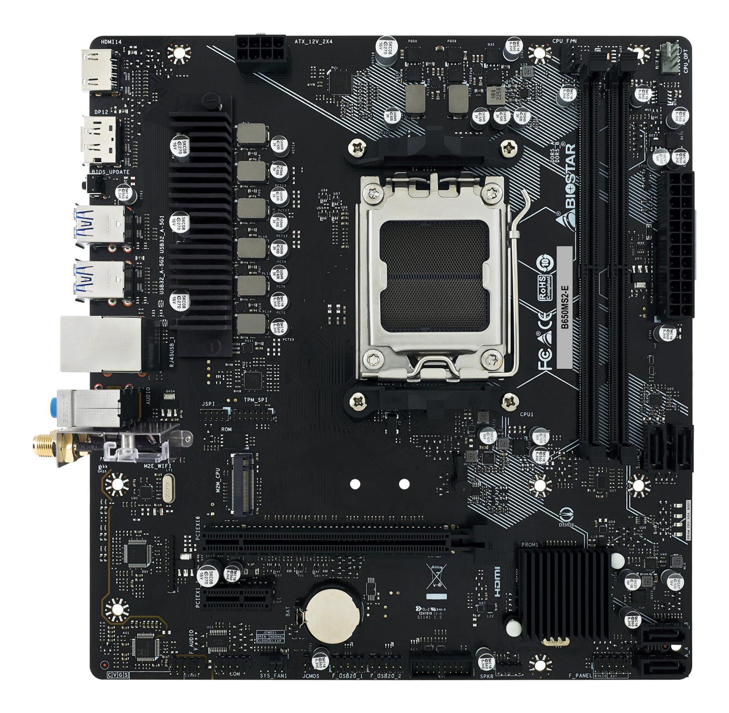 Mainboard|BIOSTAR|AMD B650|Socket AM5|micro ATX|RAM DDR5-SDRAM|2xSlots|1xNumber of