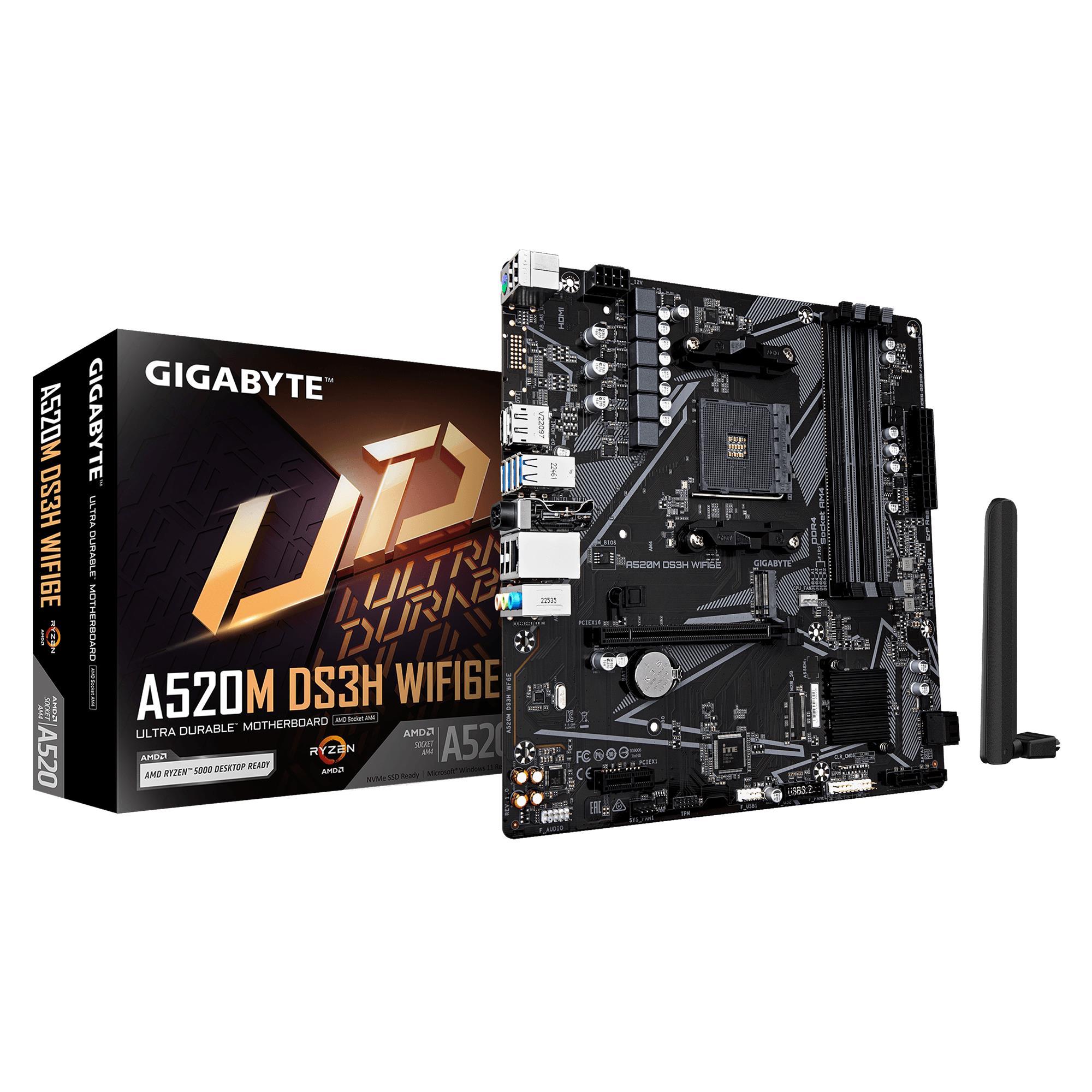 Mainboard|GIGABYTE|AMD A520|Socket AM4|micro ATX|RAM DDR4-SDRAM|4xSlots|Wi-Fi Yes|Bluetooth