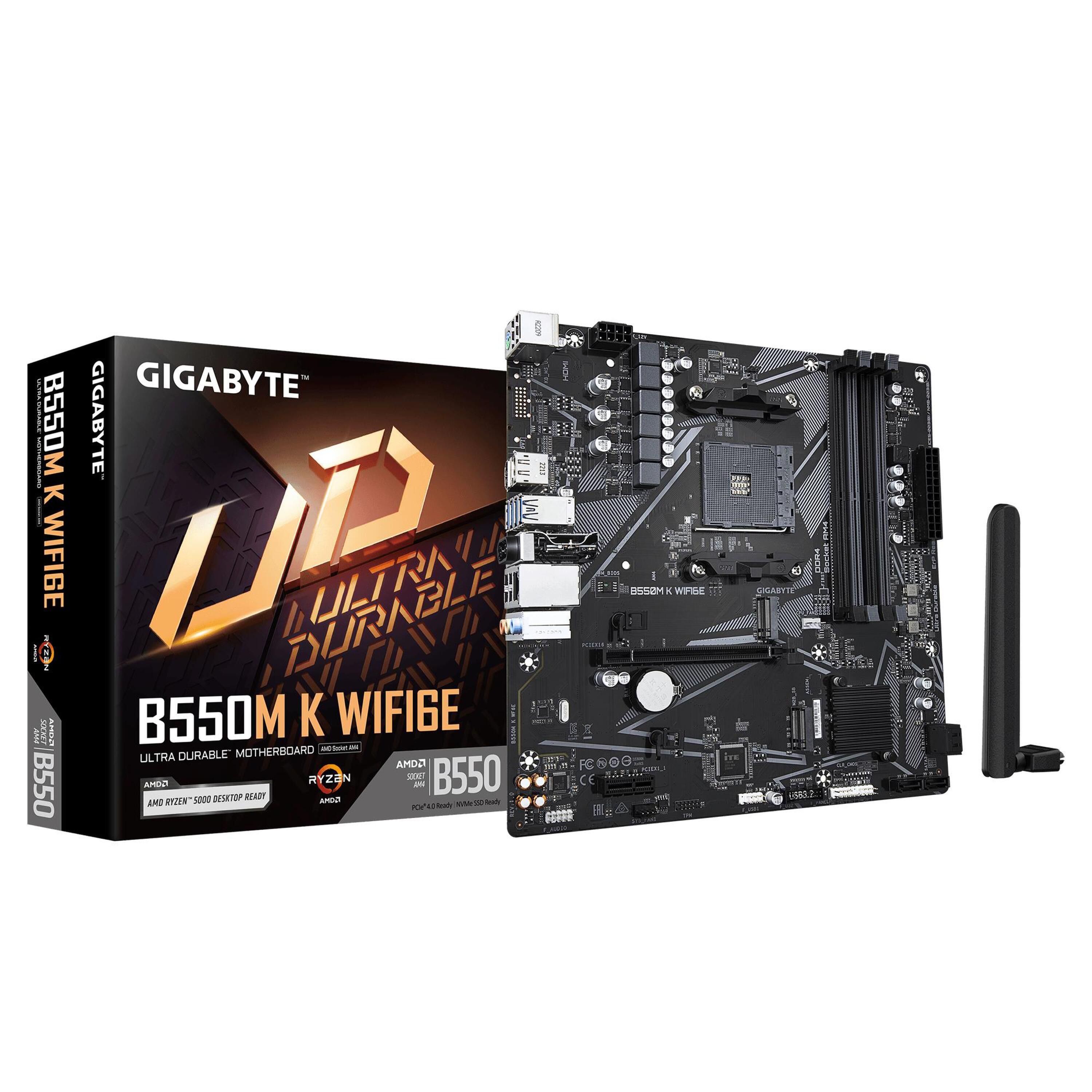 Mainboard|GIGABYTE|AMD B550|Socket AM4|micro ATX|RAM DDR4-SDRAM|4xSlots|Wi-Fi Yes|Bluetooth