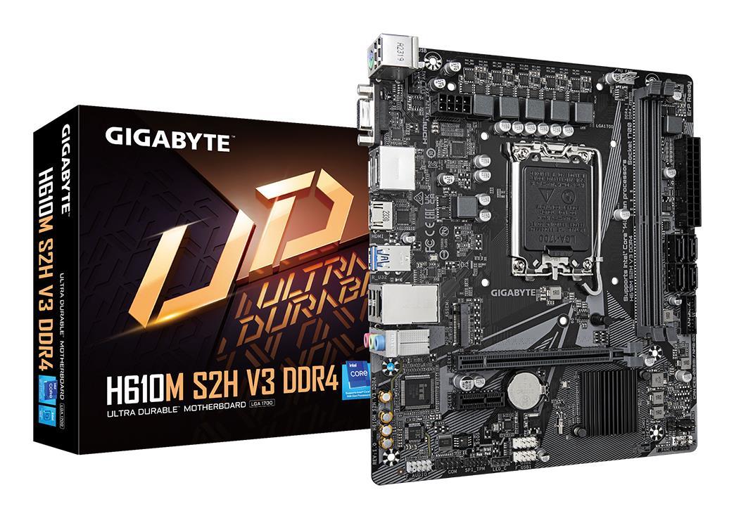 Mainboard|GIGABYTE|Intel H610|LGA1700|Micro-ATX|Memory DDR4|Memory slots 2|1xPCI-Express 3
