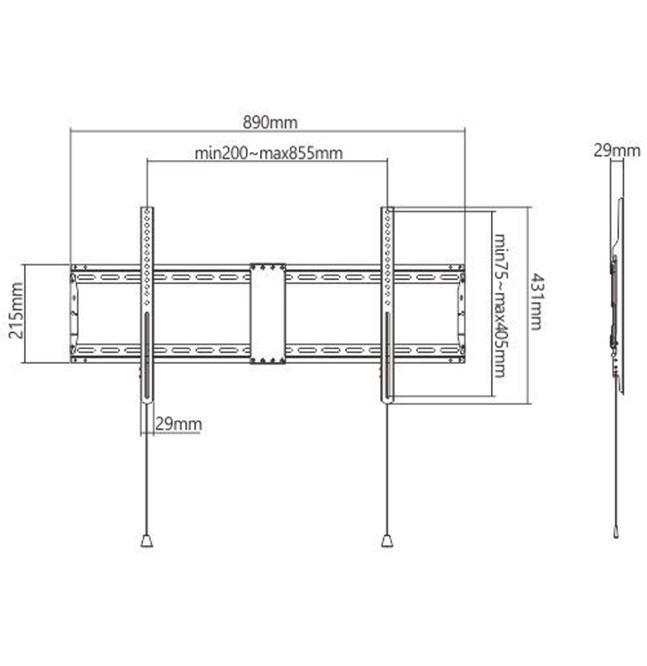 TV SET ACC WALL MOUNT 43-90&quot