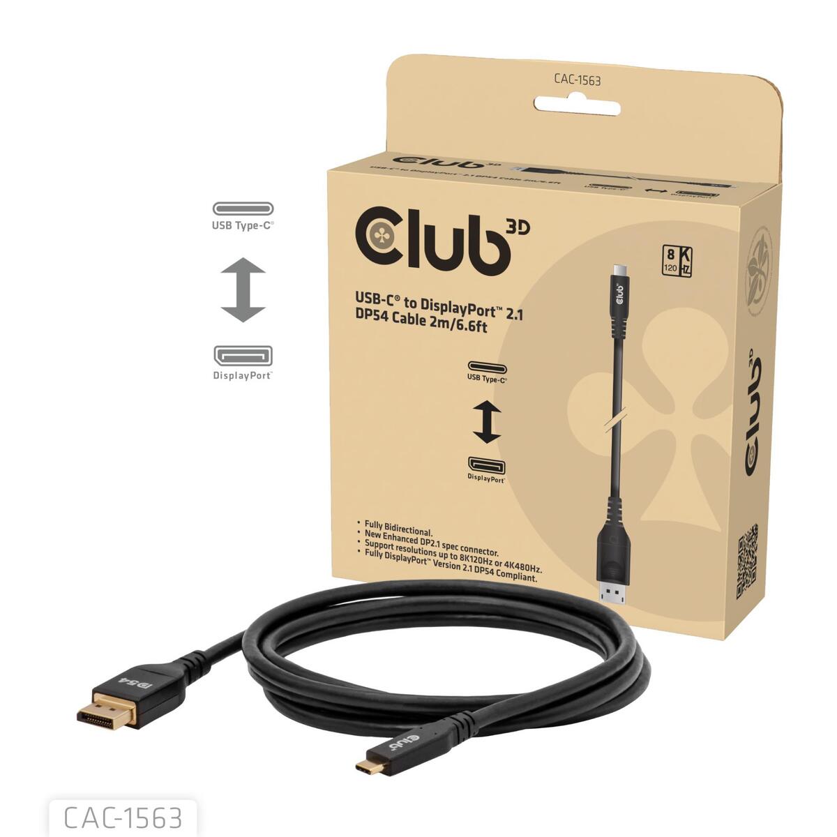 CABLE USB-C TO DP 2M/M/M CAC-1563