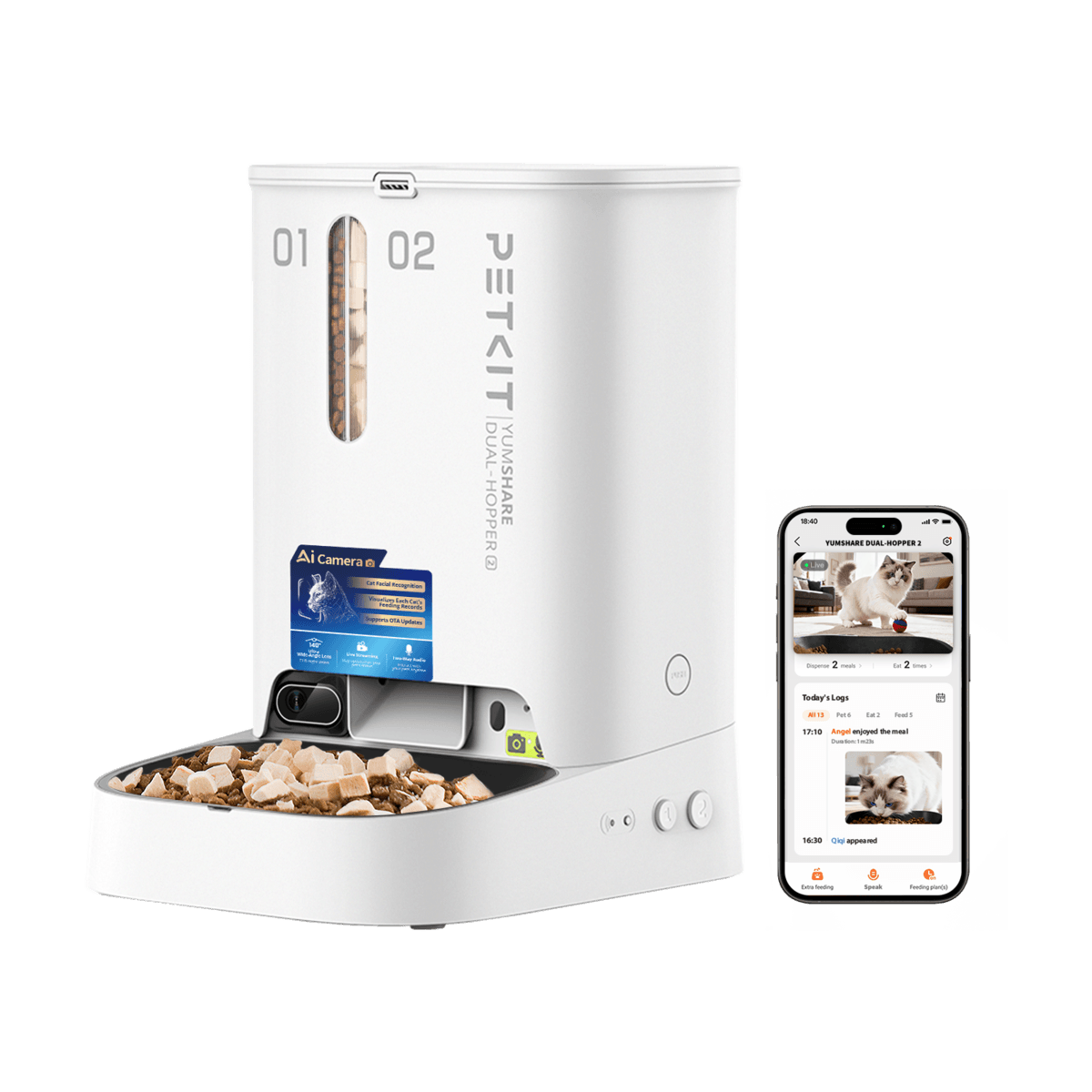 PETKIT YumShare Dual-hopper 2 Automatic Feeder