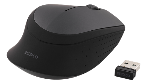 Mouse DELTACO, wireless, 1200 DPI, black