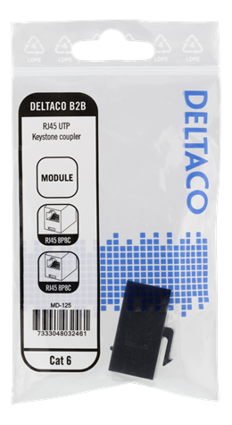 Cat6 Keystone joint, unshielded, 2xRJ45, plastic
