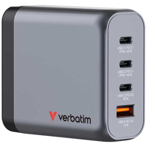 Verbatim 32203 GaN Charger 140W 4-Port