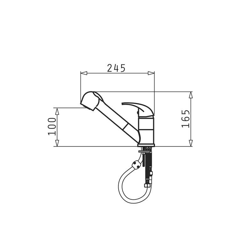 Pyramis Fido kitchen mixer grey concrete