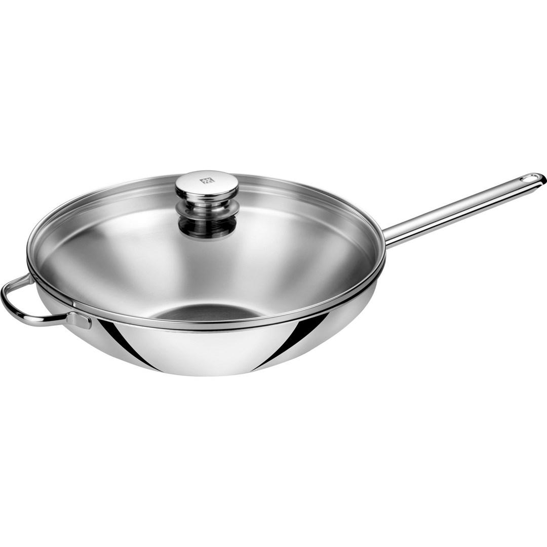 Wok with 2 handles with lid