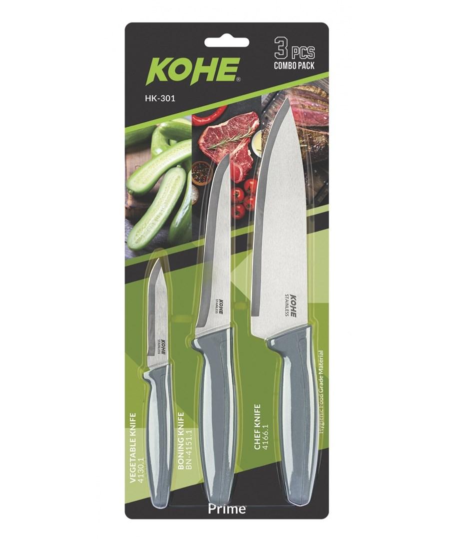 Set of 3 KOHE knives, mixed