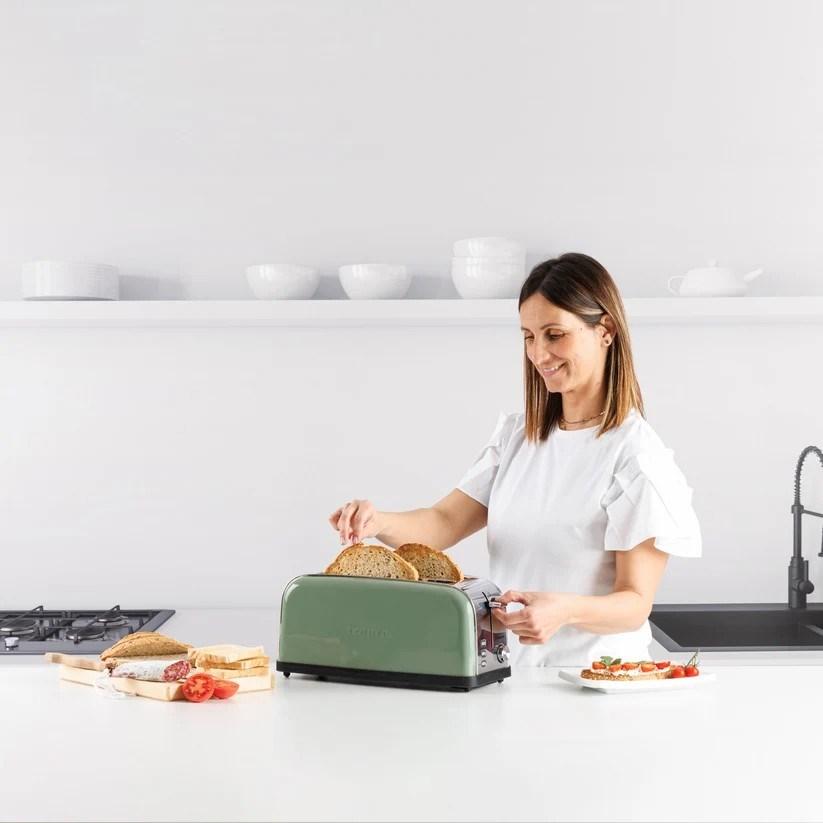 Taurus Vintage Olive-Coloured Toaster, 1500 W