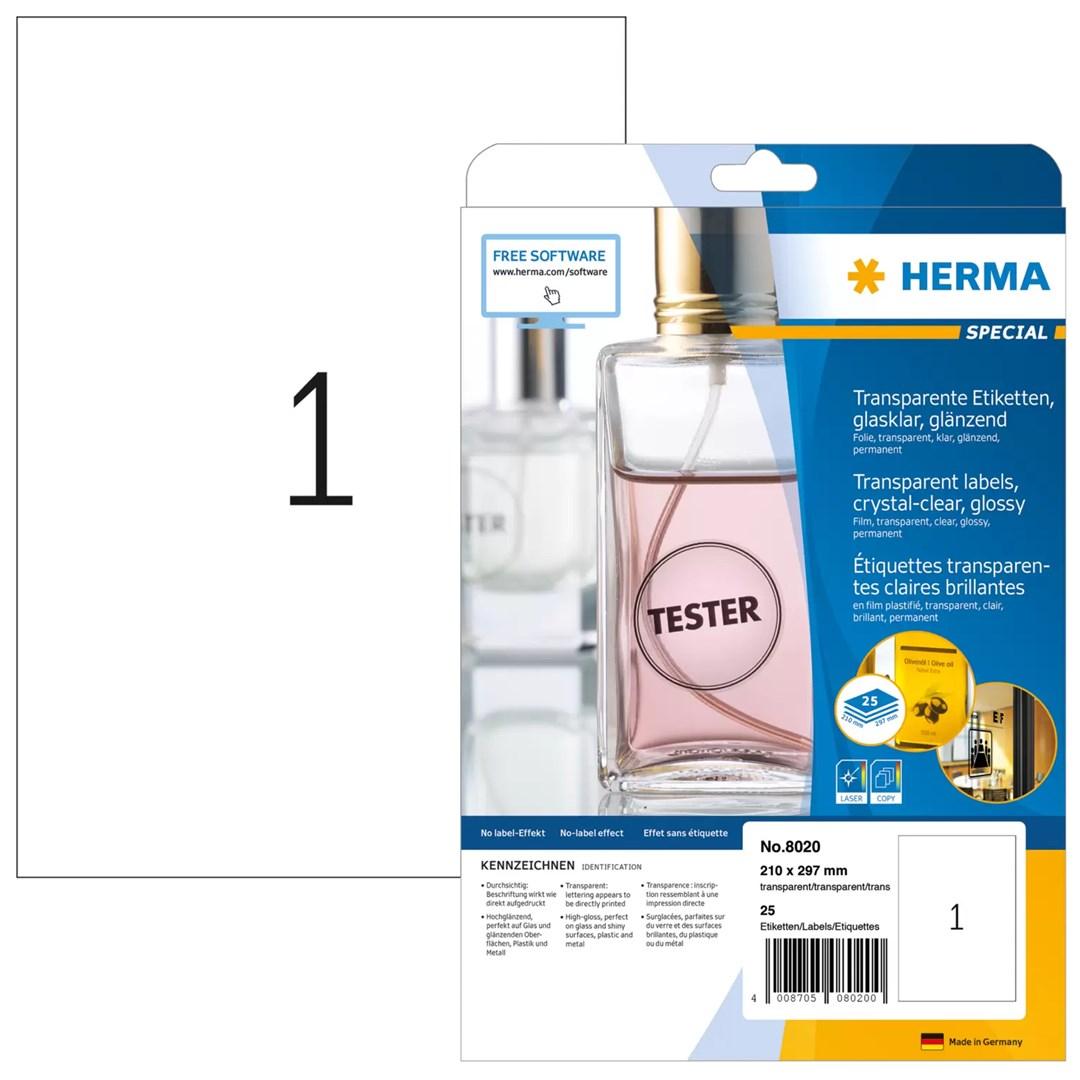 Solplanet HERMA Labels transparent crystal-clear A4