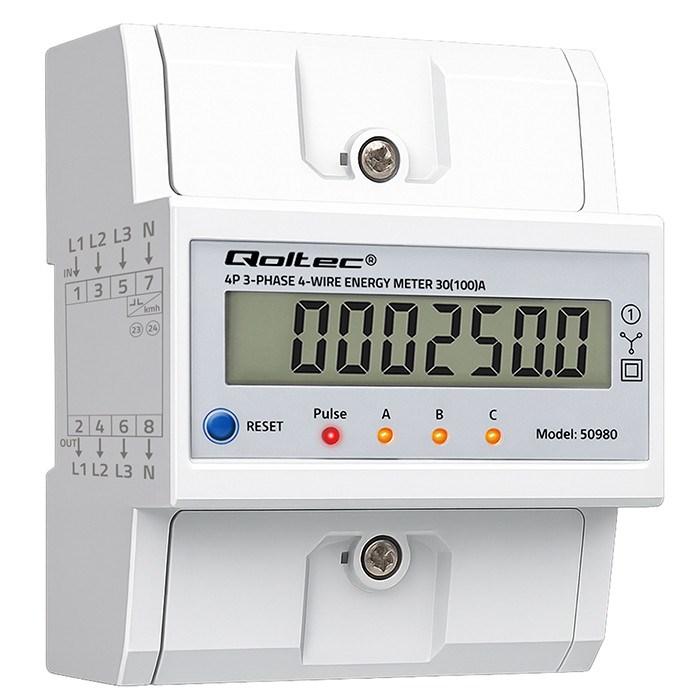 Qoltec 50980 Three-phase electronic meter with