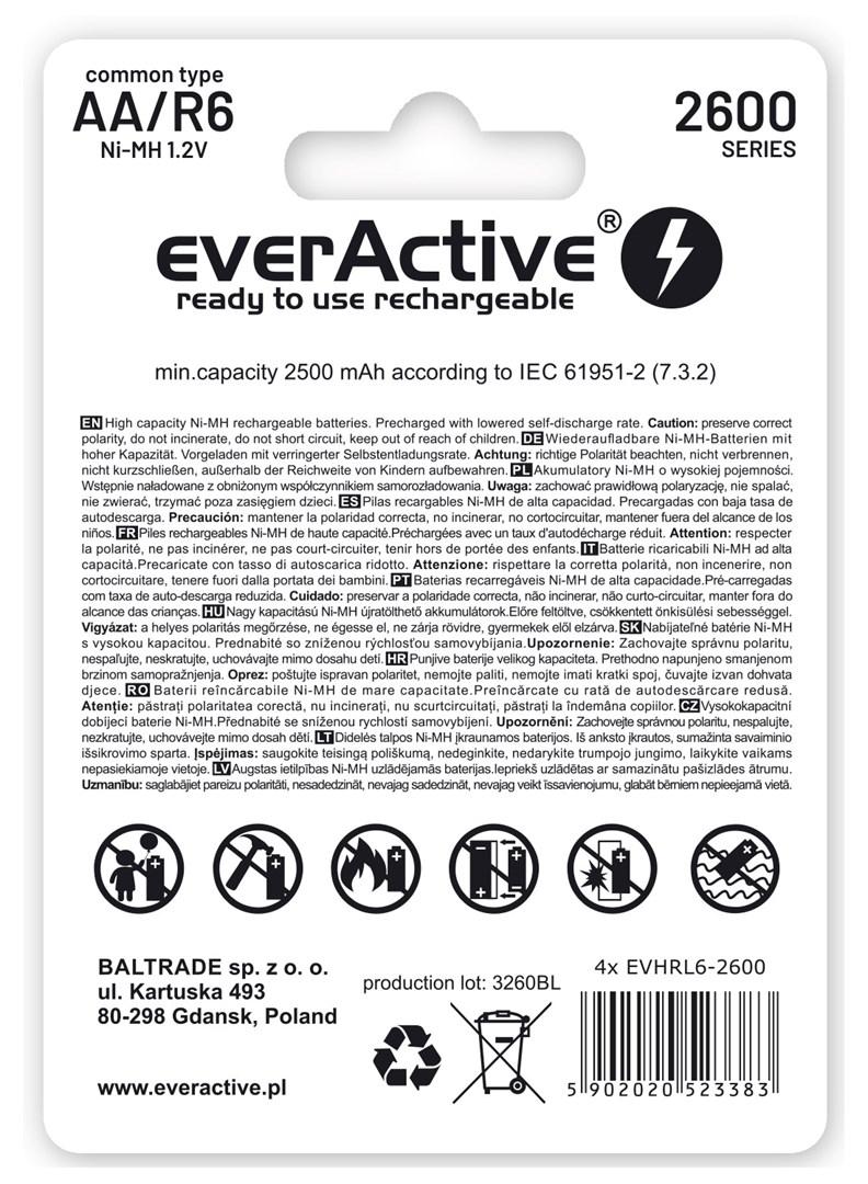 Rechargeable batteries everActive Ni-MH R6 AA