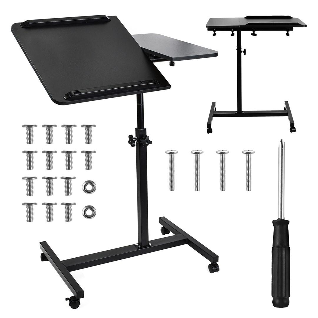 Maclean mobile desk/laptop stand, black, height