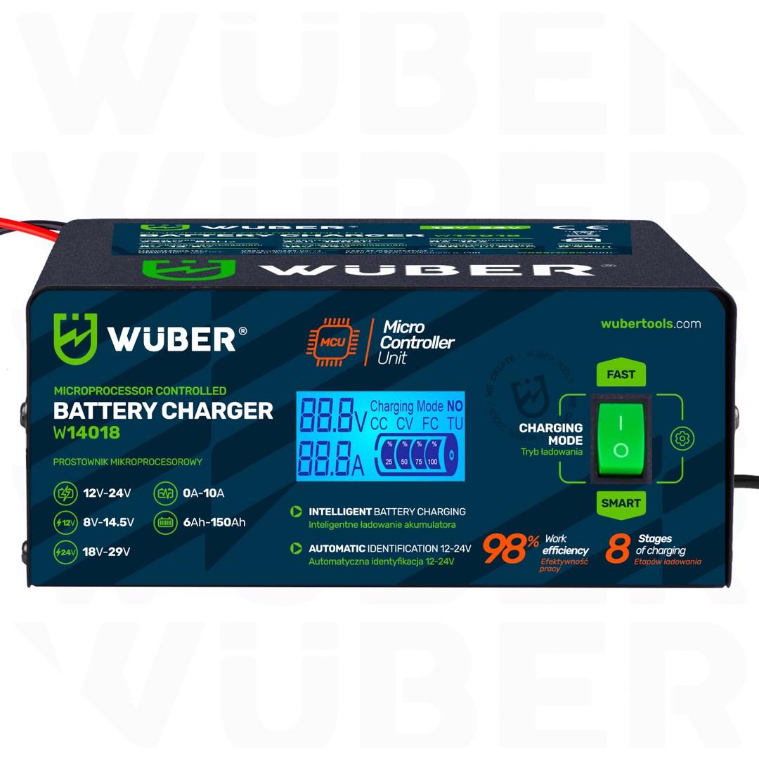 Microprocessor-controlled car battery charger 10 A