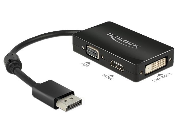 DeLOCK 0.16m DisplayPort/VGA+HDMI+DVI VGA (D-Sub)+