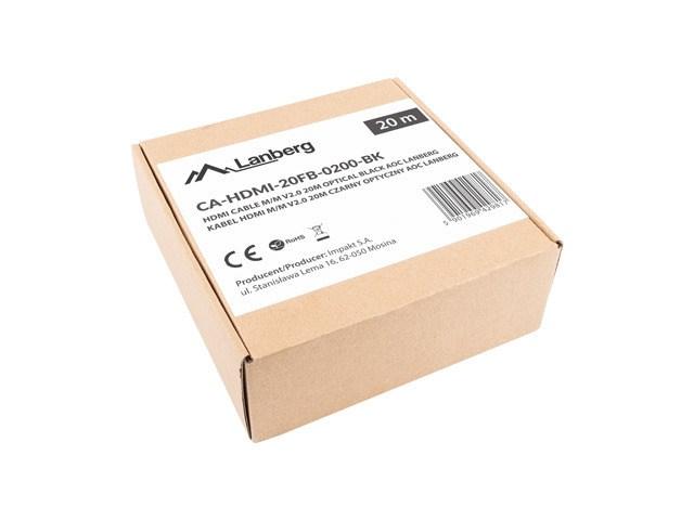 Lanberg CA-HDMI-20FB-0200-BK optical cable HDMI M/M