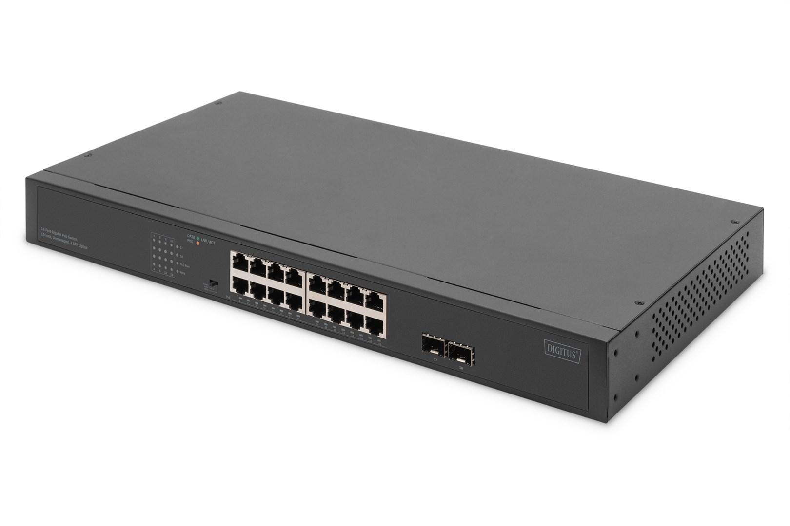Digitus 16-Port Gigabit Netzwerkswitch, 19 Zoll